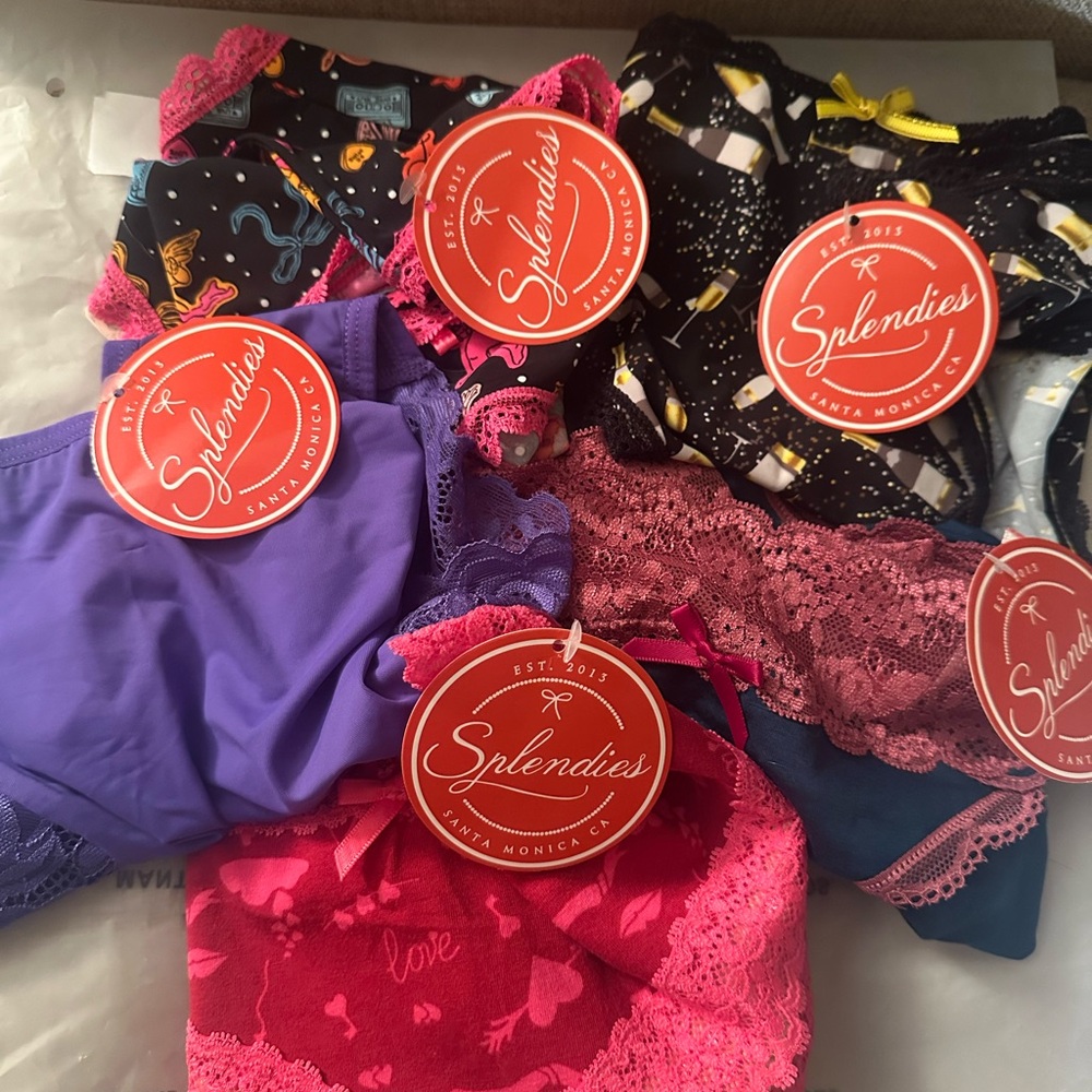 Splendies Women's Panties Set - Blue, Pink, Black